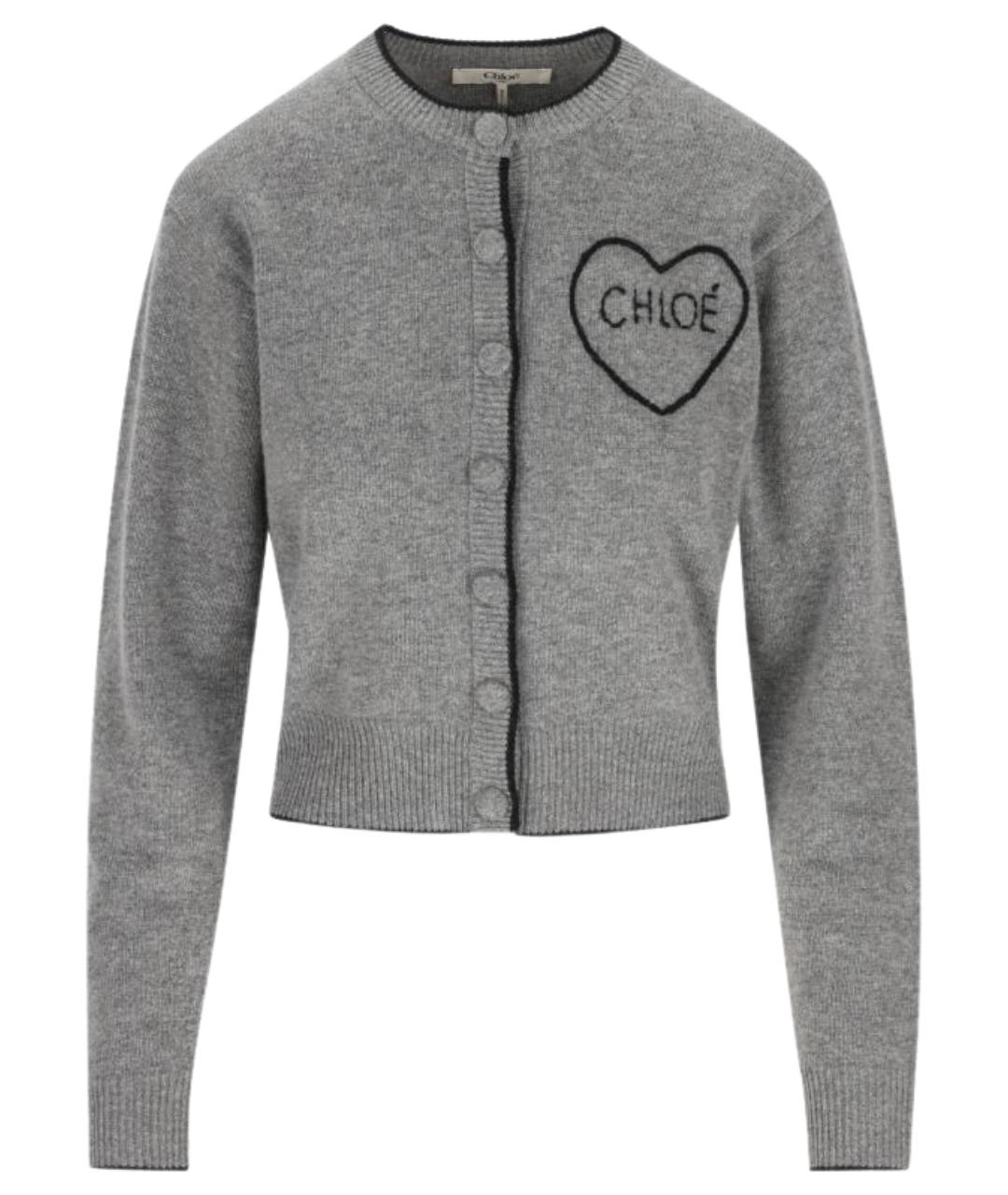 CHLOE Серый шерстяной кардиган, фото 1