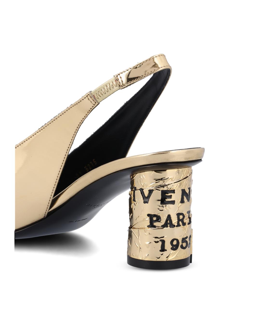 GIVENCHY Золотые кожаные туфли, фото 4