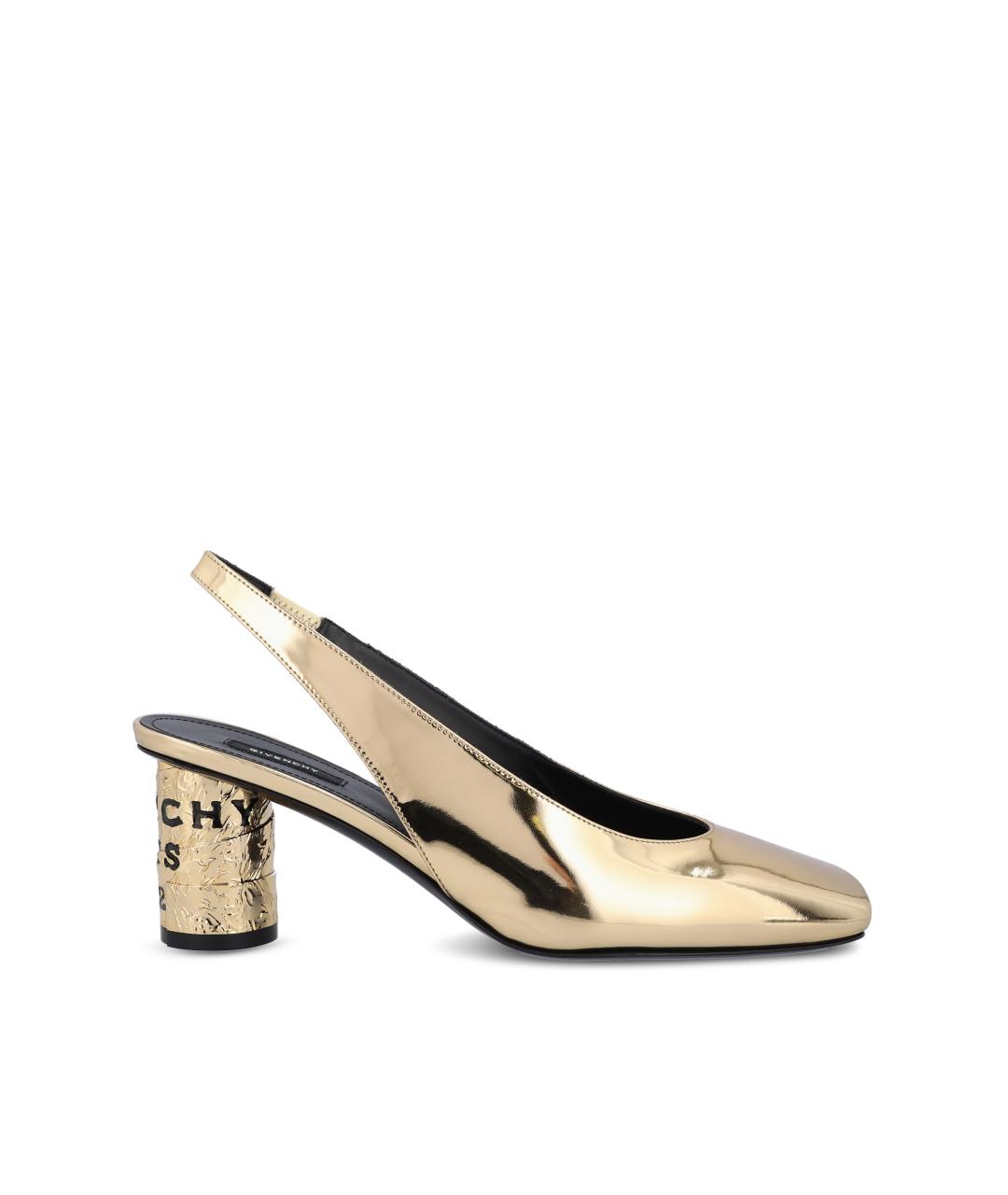 GIVENCHY Золотые кожаные туфли, фото 5