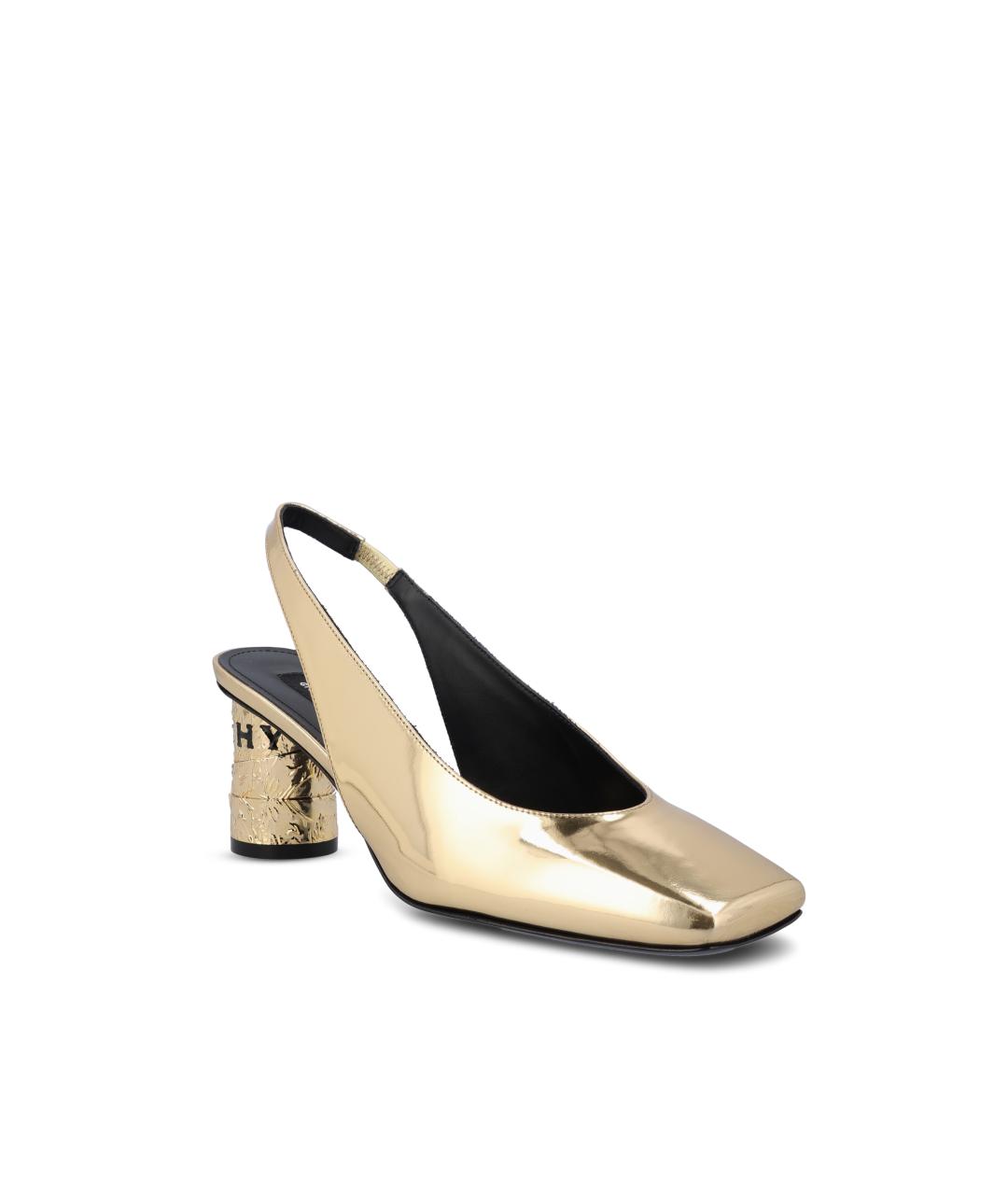 GIVENCHY Золотые кожаные туфли, фото 2