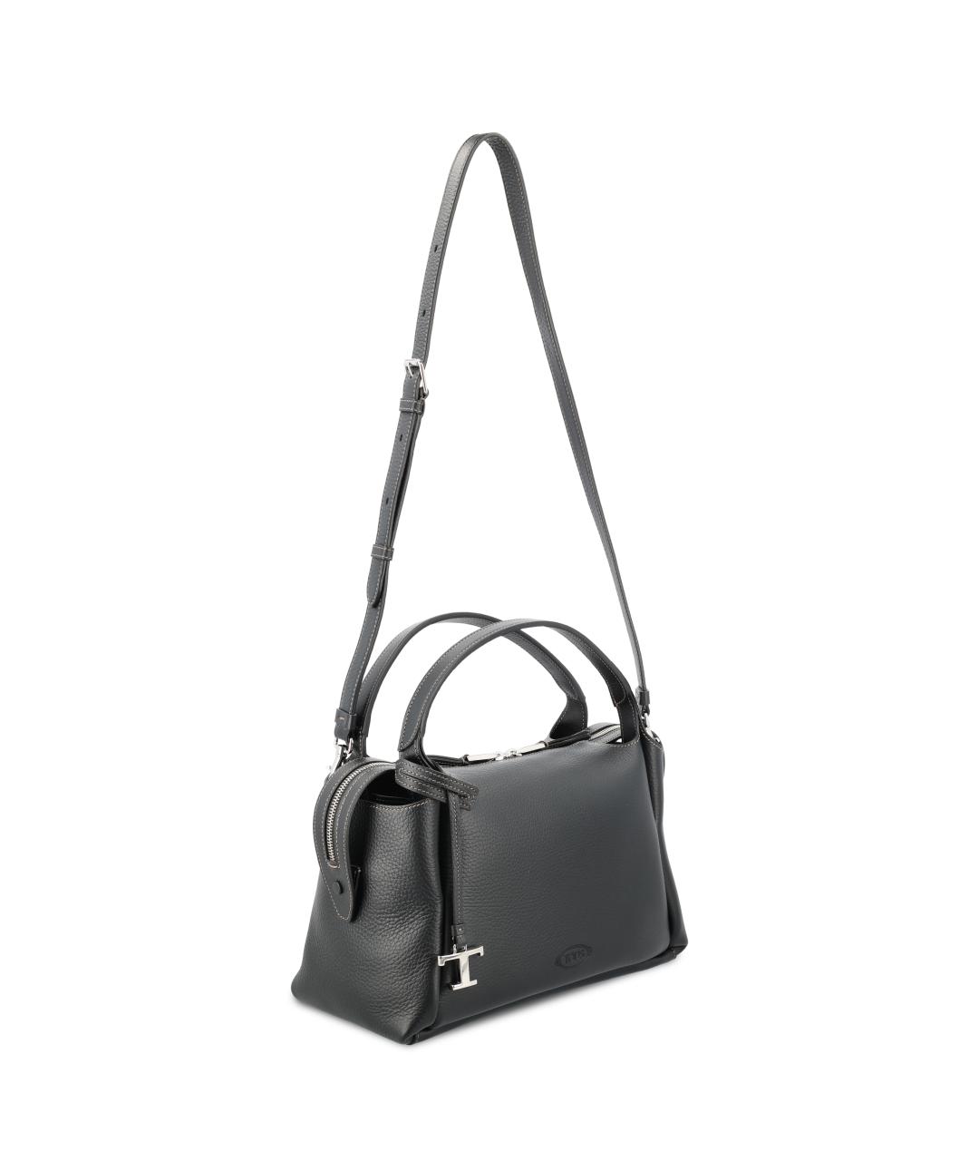 TOD'S Черная кожаная сумка тоут, фото 3