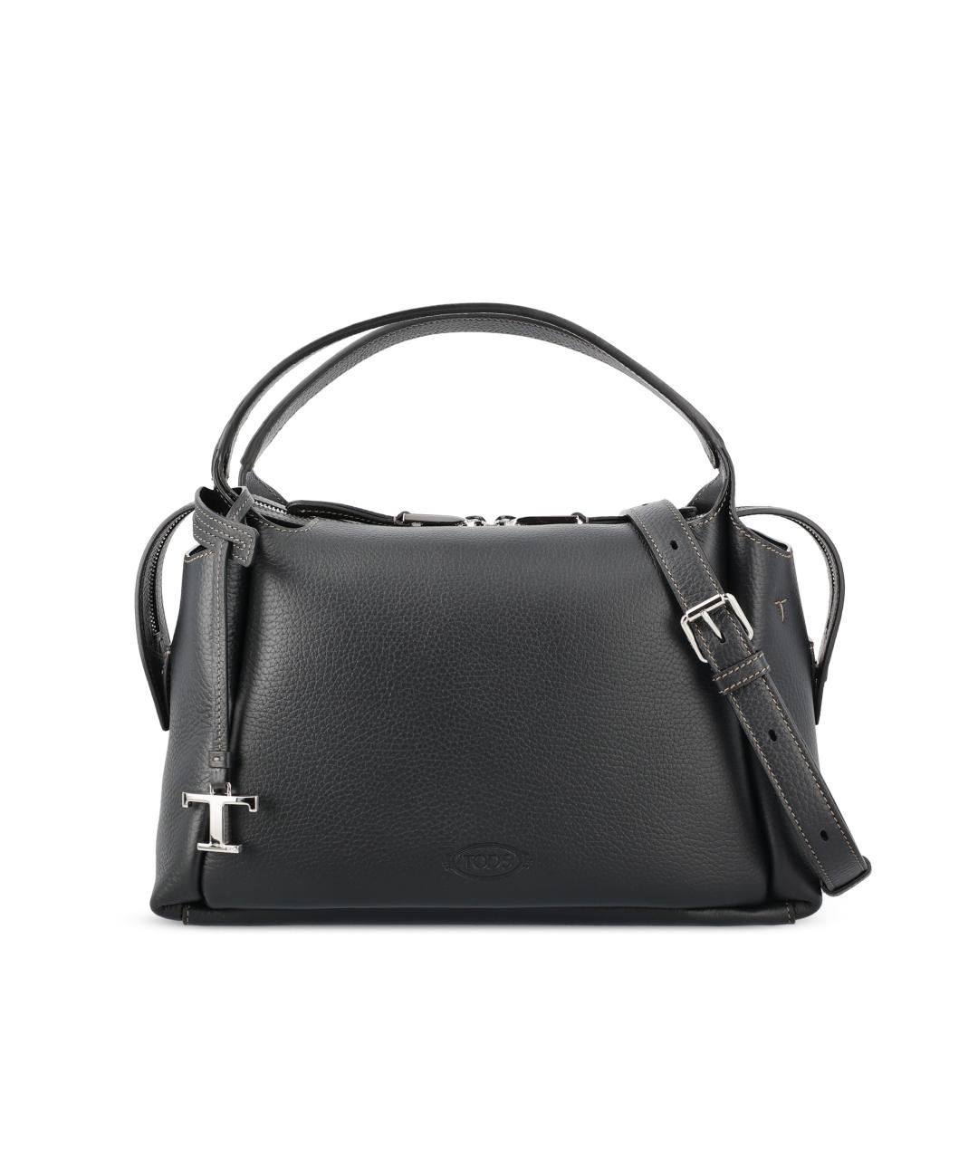 TOD'S Черная кожаная сумка тоут, фото 5