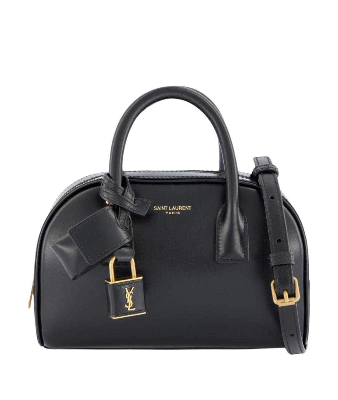 SAINT LAURENT Черная кожаная сумка с короткими ручками, фото 1
