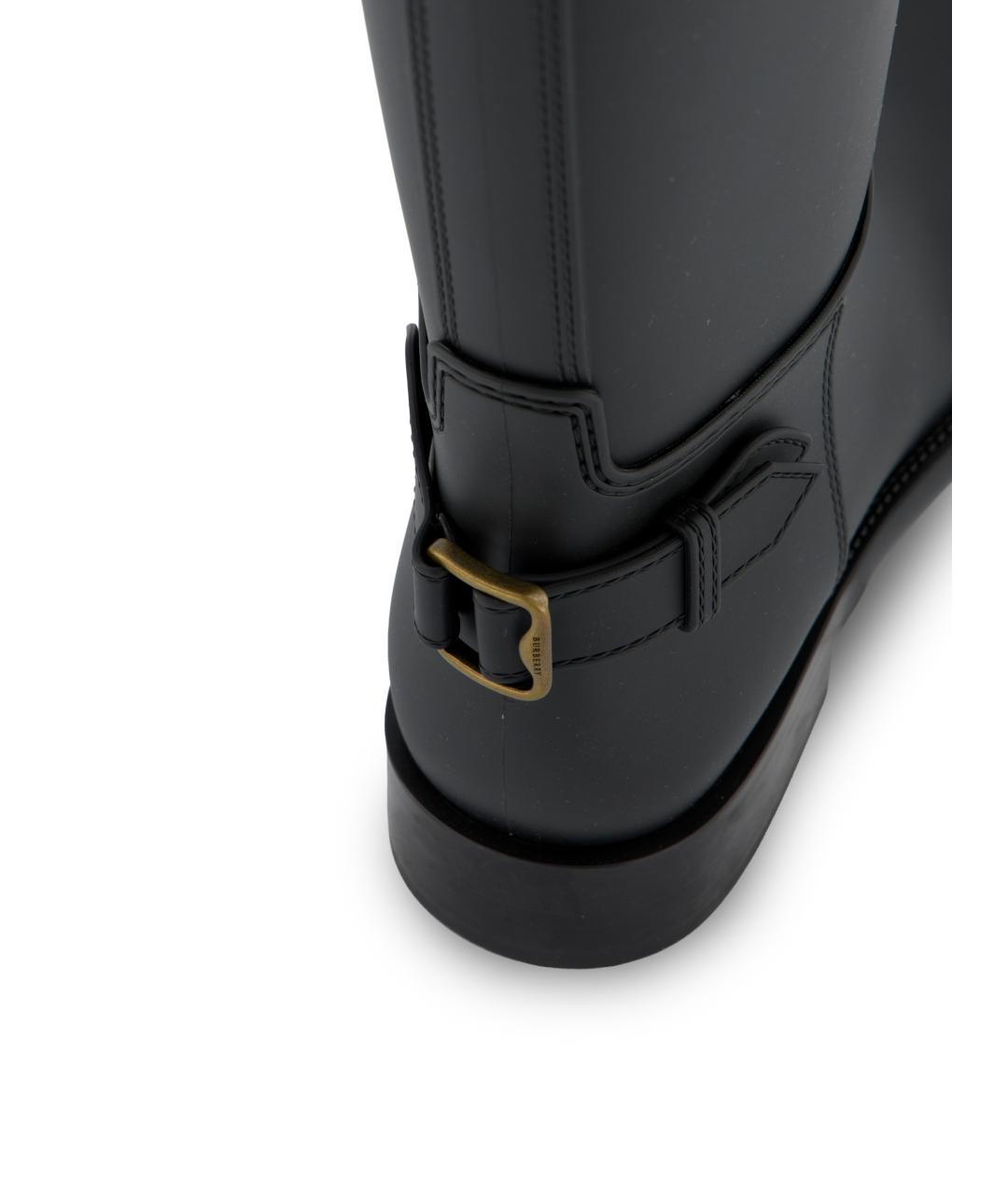 BURBERRY Черные резиновые сапоги, фото 4