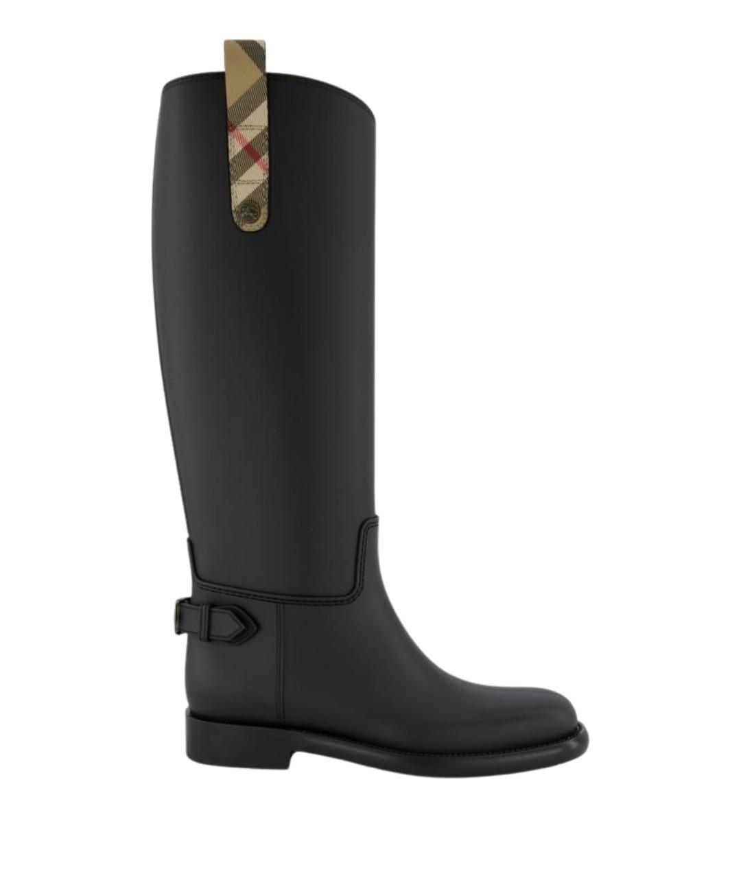 BURBERRY Черные резиновые сапоги, фото 1