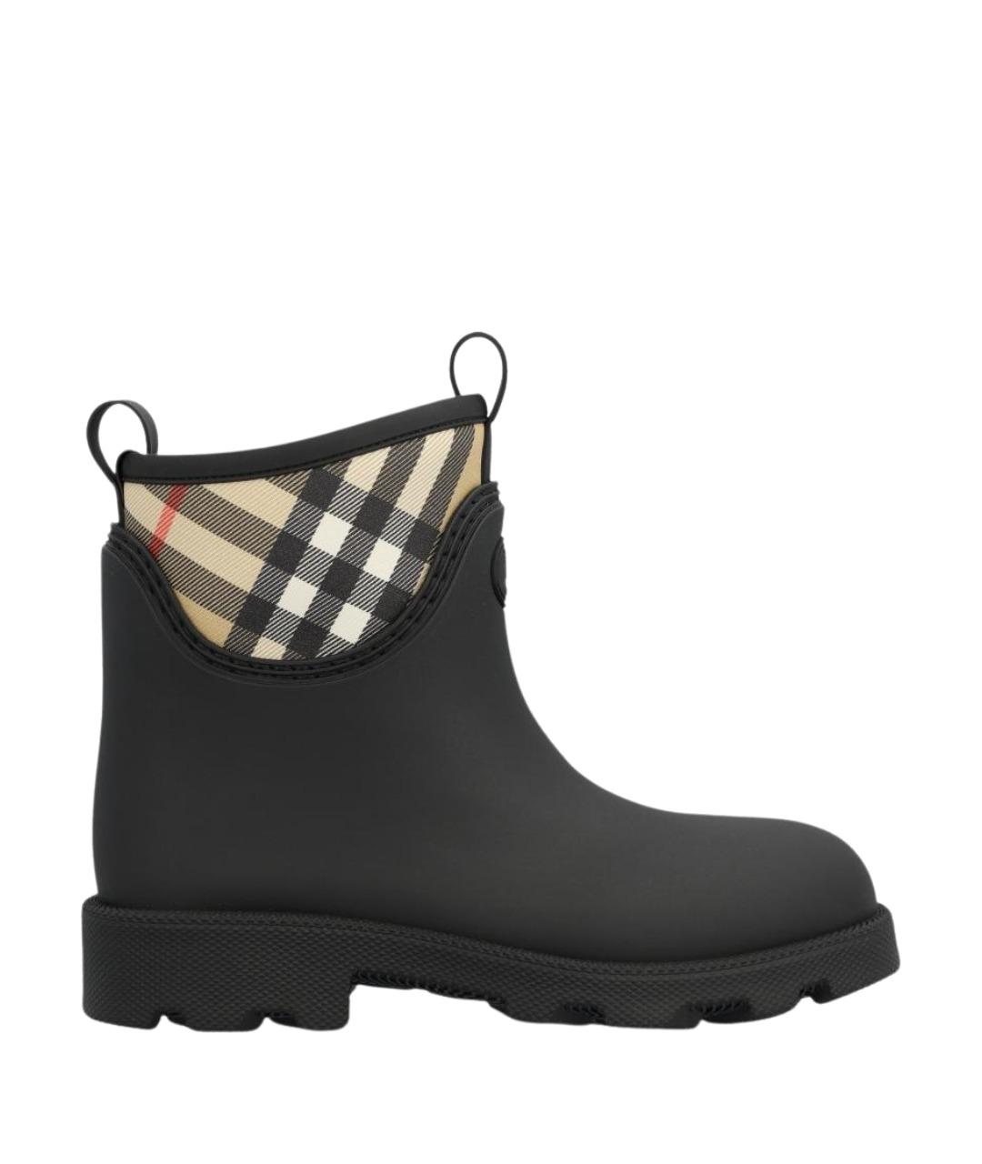 BURBERRY Черные резиновые сапоги, фото 1