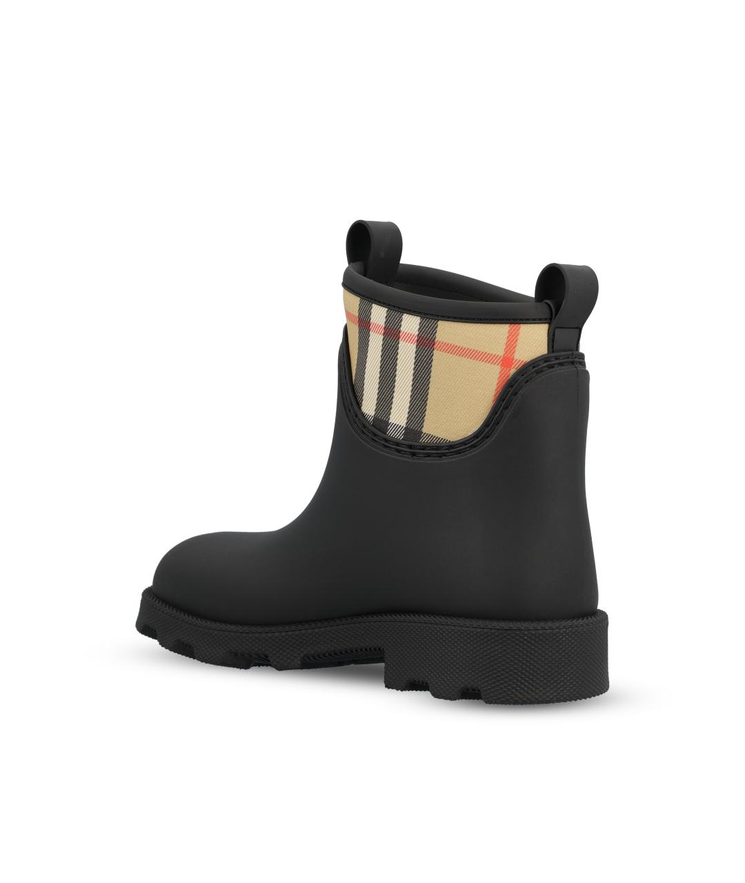 BURBERRY Черные резиновые сапоги, фото 3