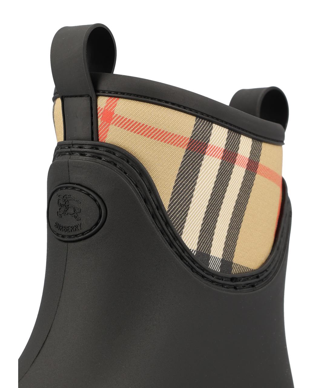 BURBERRY Черные резиновые сапоги, фото 4