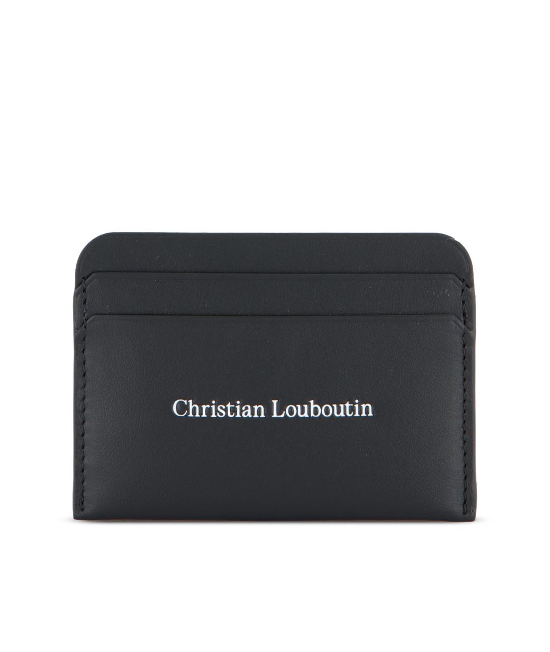 CHRISTIAN LOUBOUTIN Черный кожаный кардхолдер, фото 1