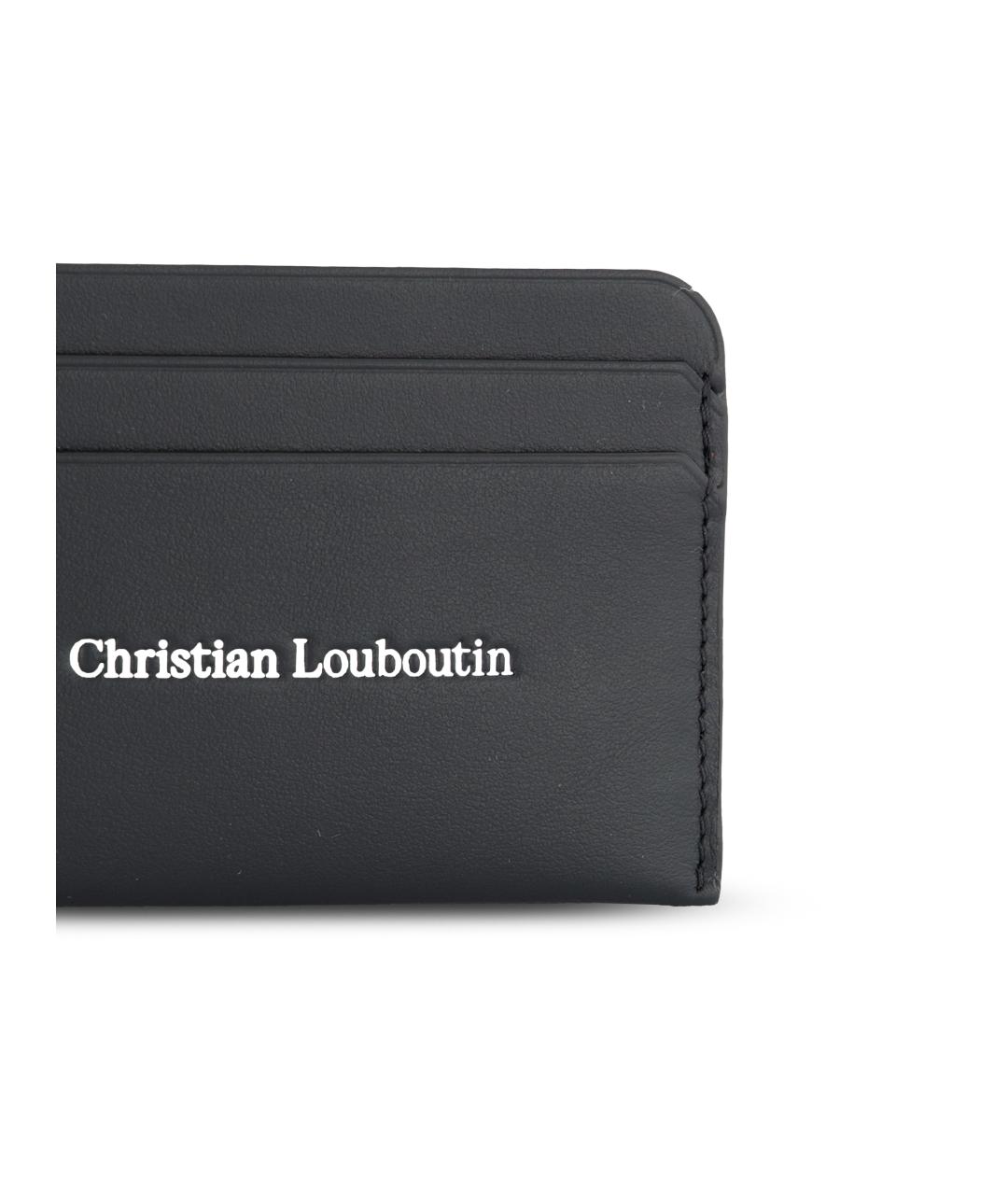 CHRISTIAN LOUBOUTIN Черный кожаный кардхолдер, фото 4