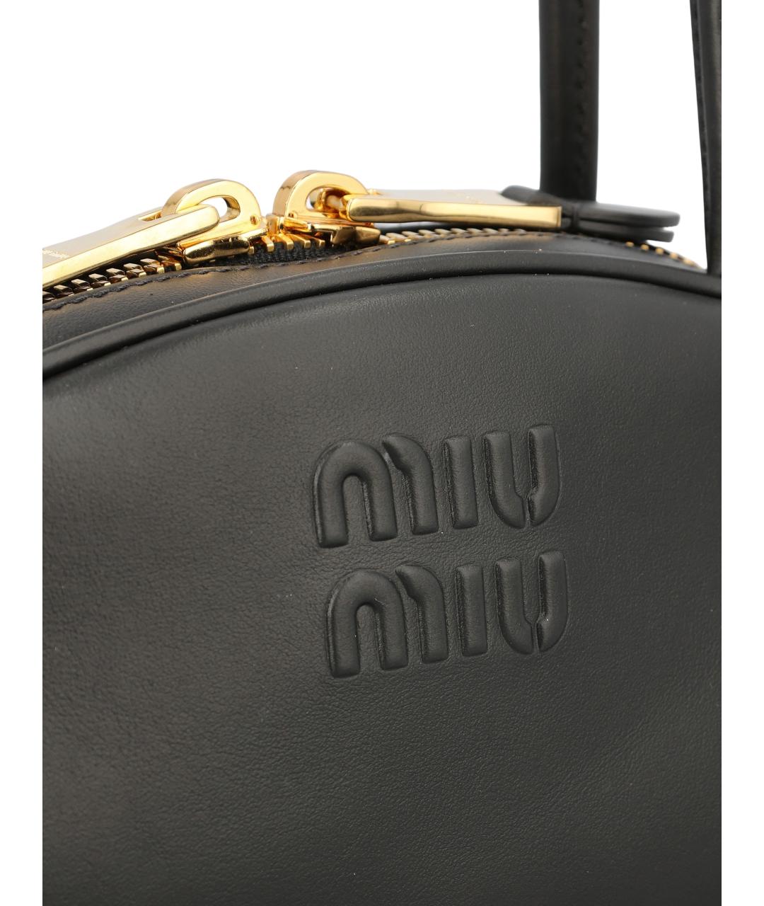 MIU MIU Черная кожаная сумка через плечо, фото 4