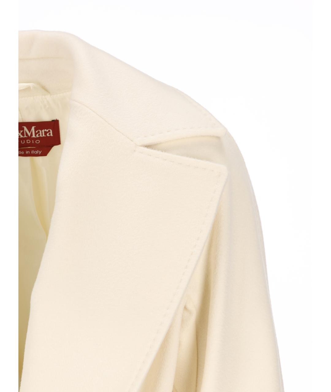 MAX MARA STUDIO Белое шерстяное пальто, фото 4