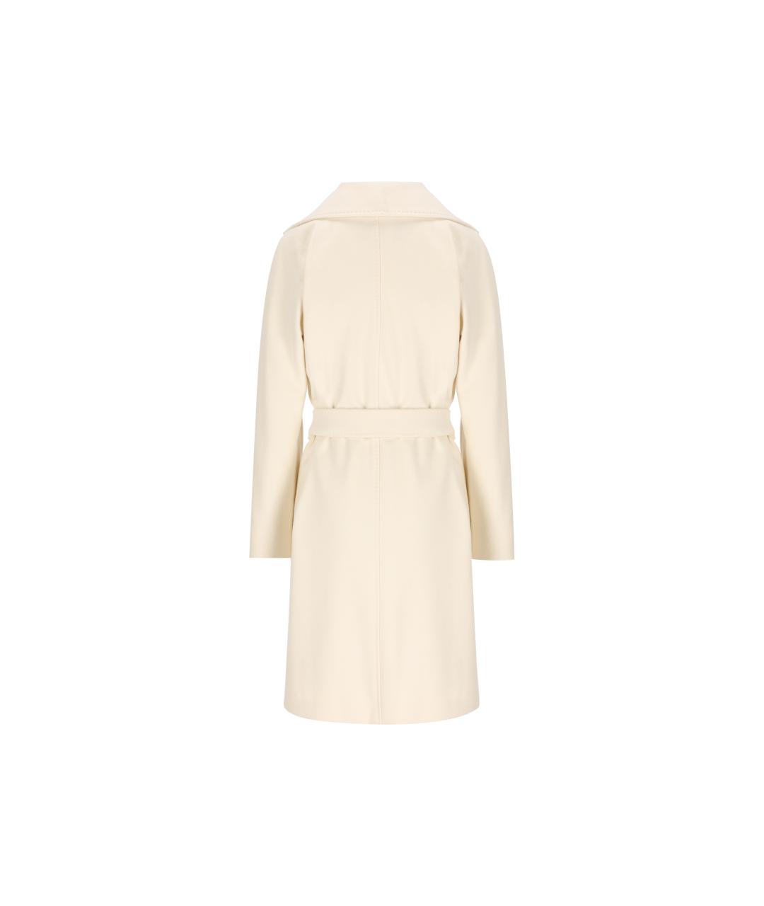 MAX MARA STUDIO Белое шерстяное пальто, фото 2