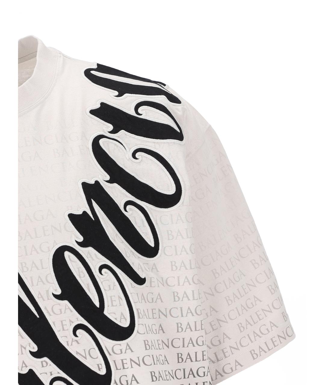 BALENCIAGA Белая хлопковая футболка, фото 3