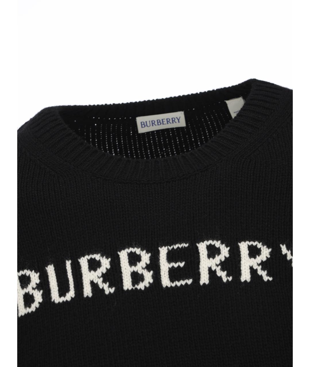 BURBERRY Черный шерстяной джемпер / свитер, фото 4