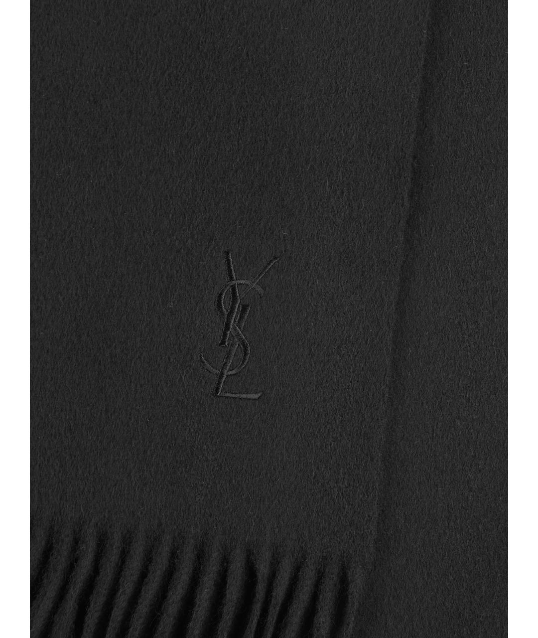 SAINT LAURENT Черный шарф, фото 2