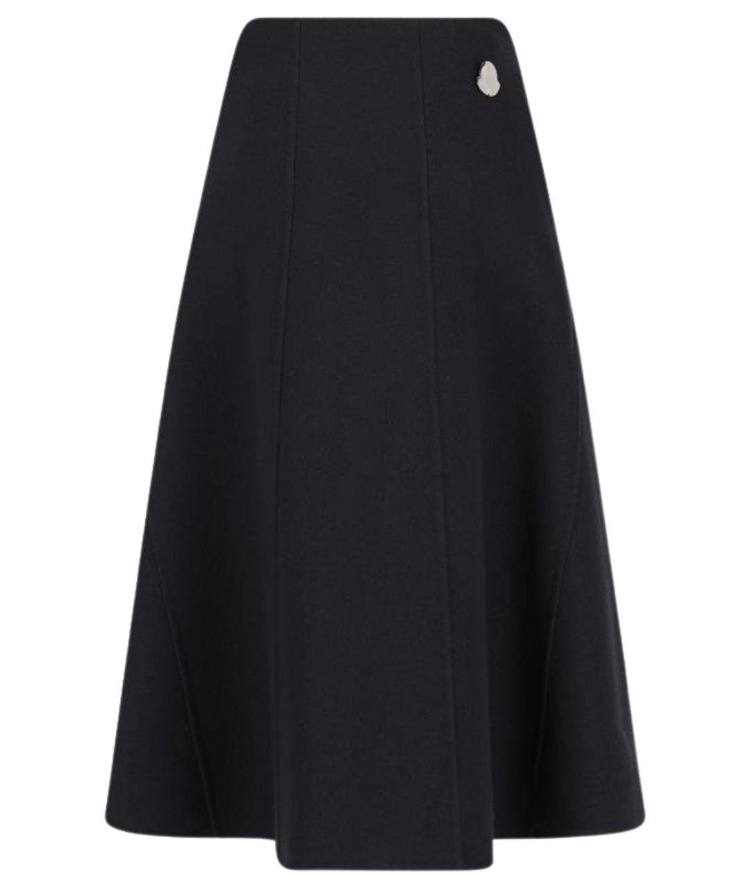 JIL SANDER Черная шерстяная юбка миди, фото 1