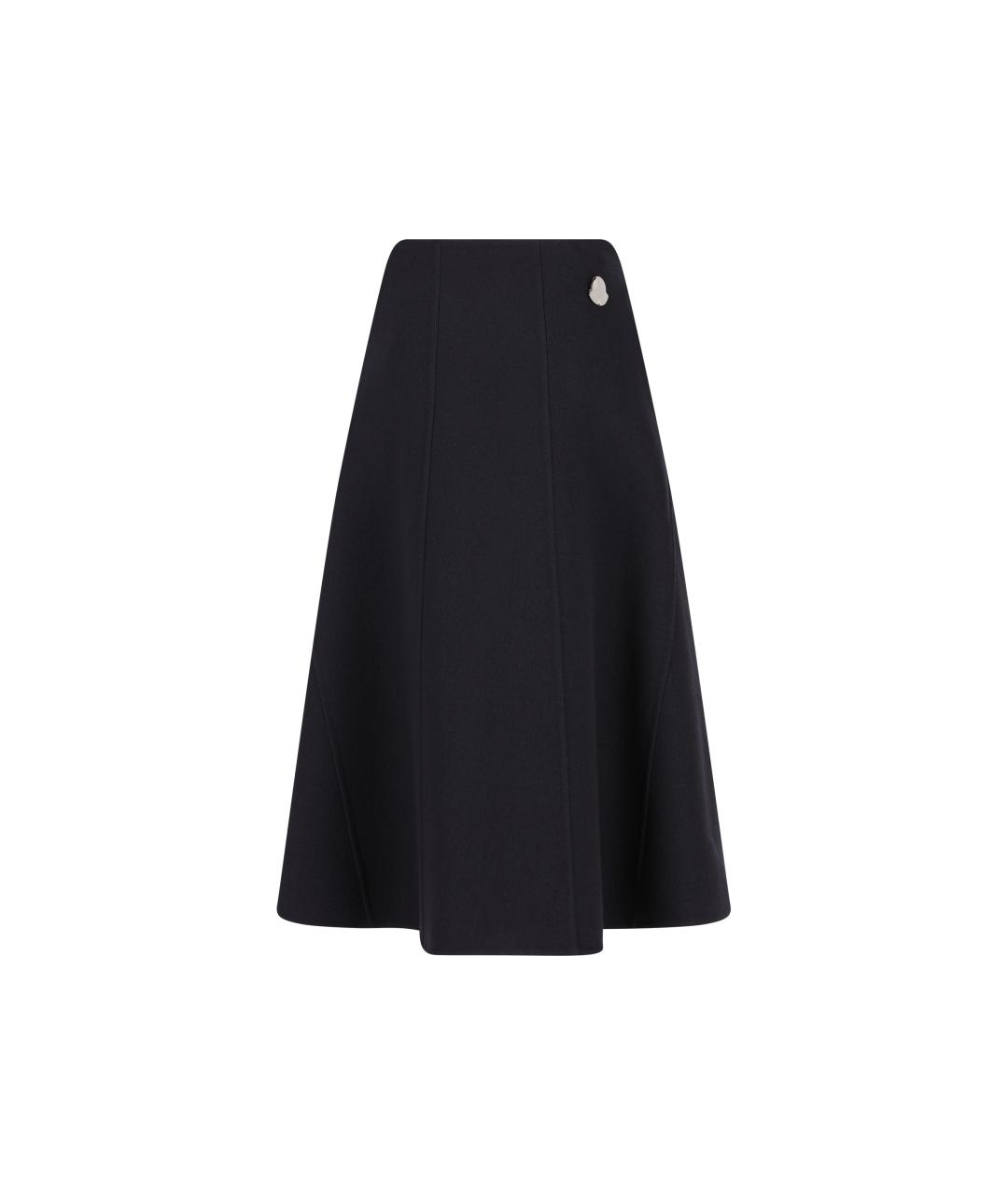 JIL SANDER Черная шерстяная юбка миди, фото 5