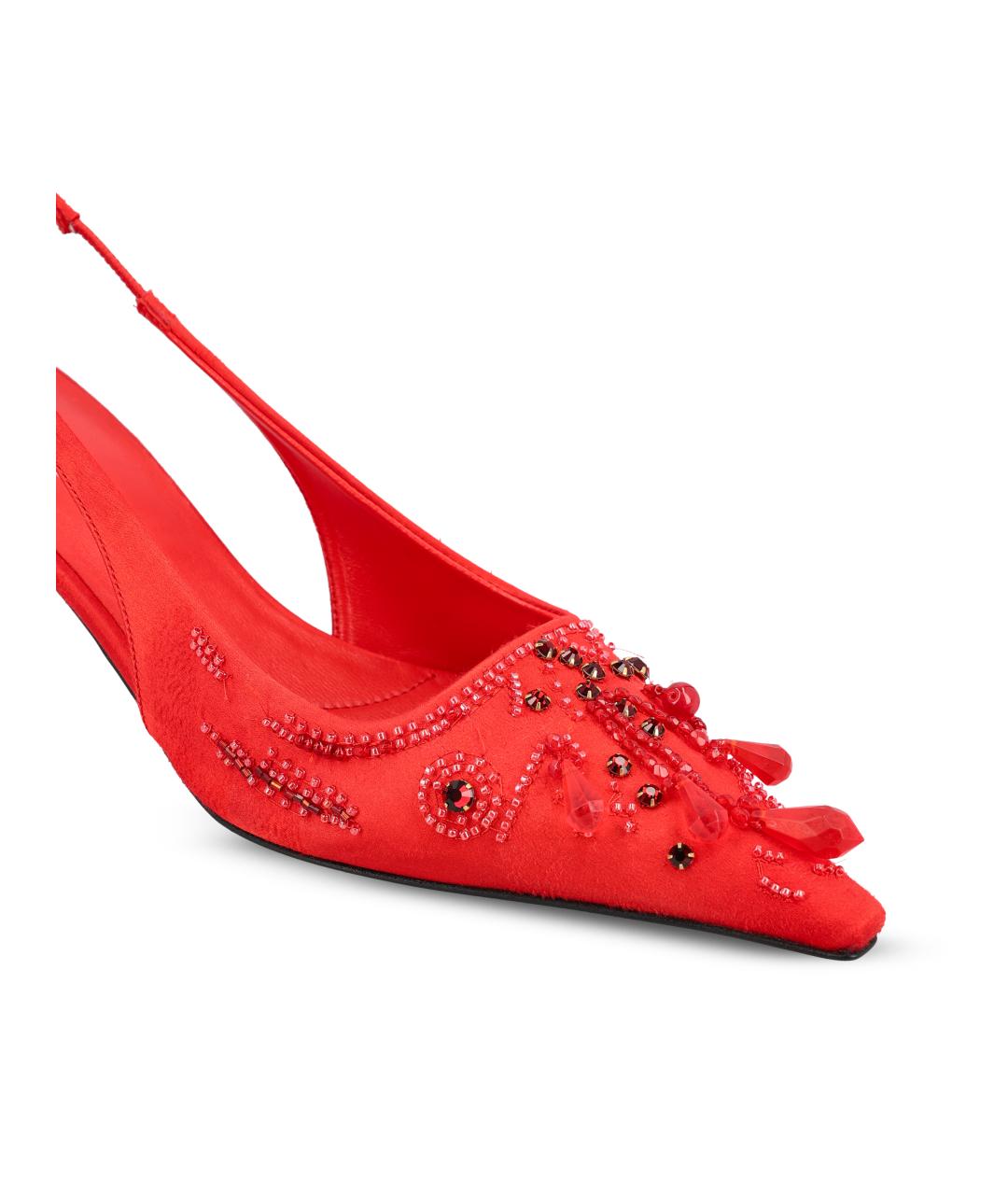 PRADA Красные текстильные туфли, фото 4
