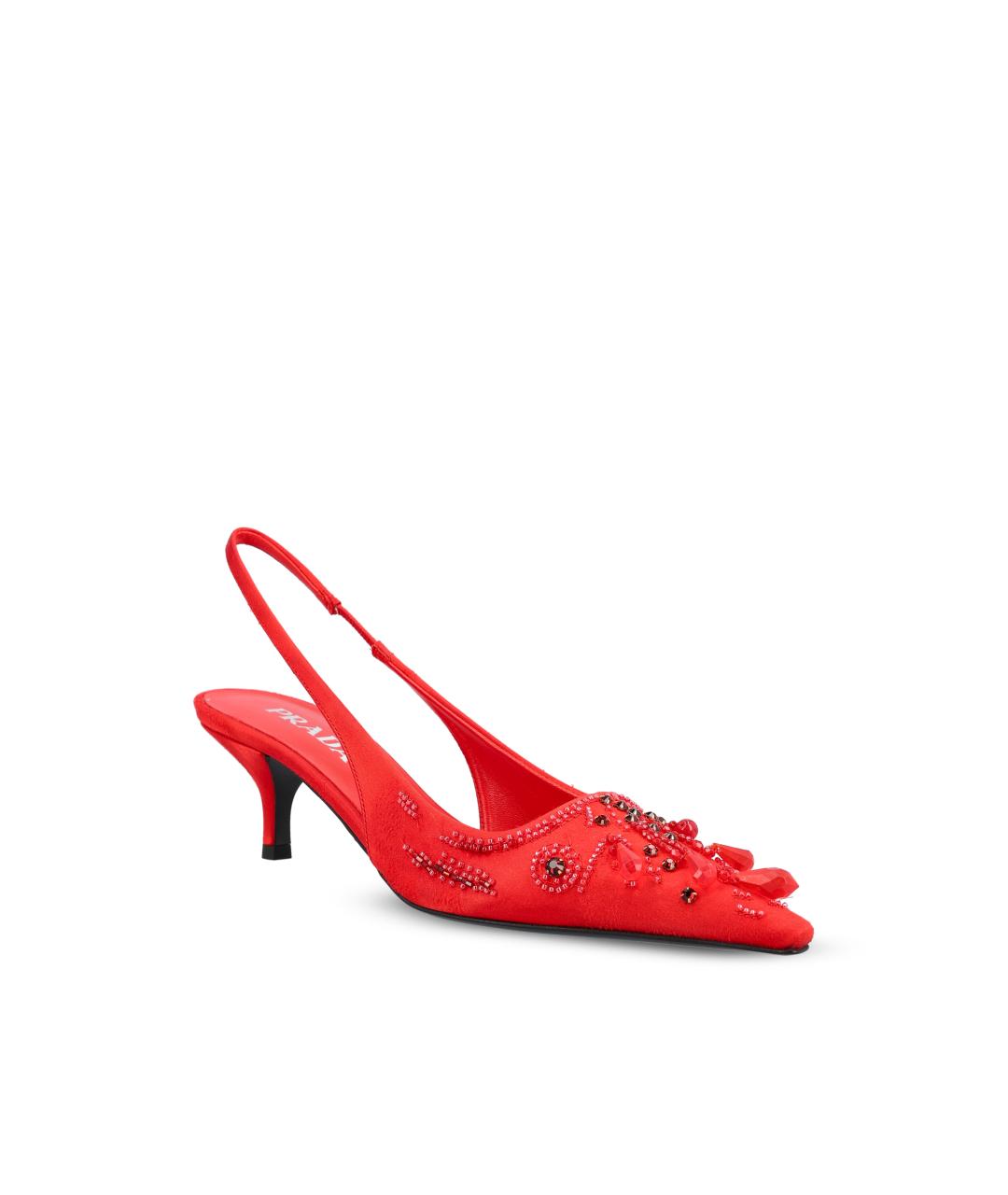 PRADA Красные текстильные туфли, фото 2
