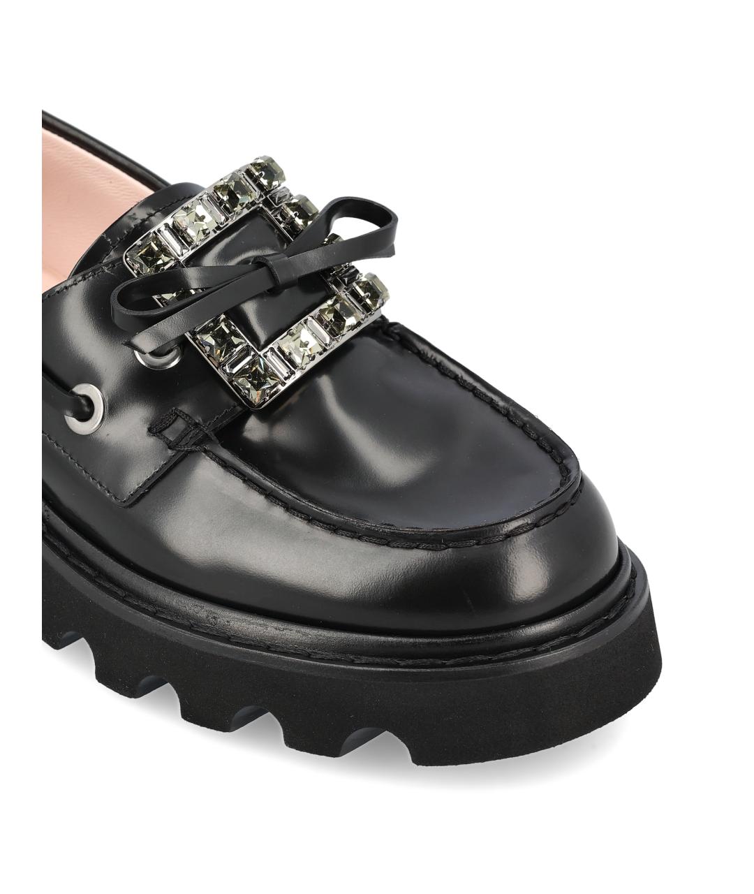 ROGER VIVIER Черные кожаные лоферы, фото 4
