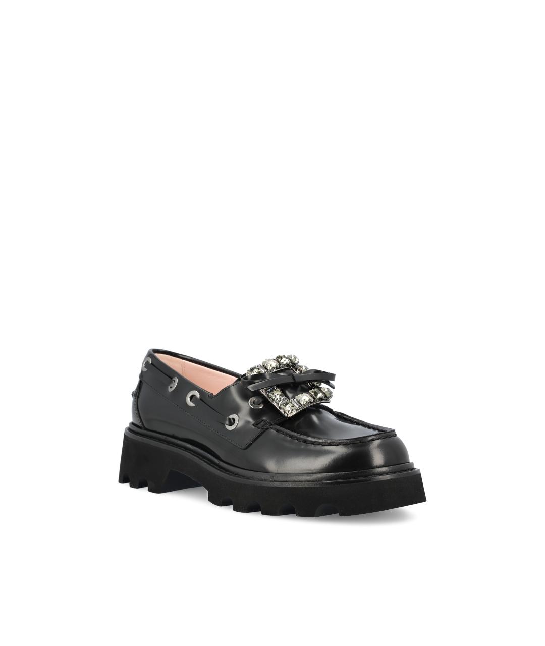 ROGER VIVIER Черные кожаные лоферы, фото 2
