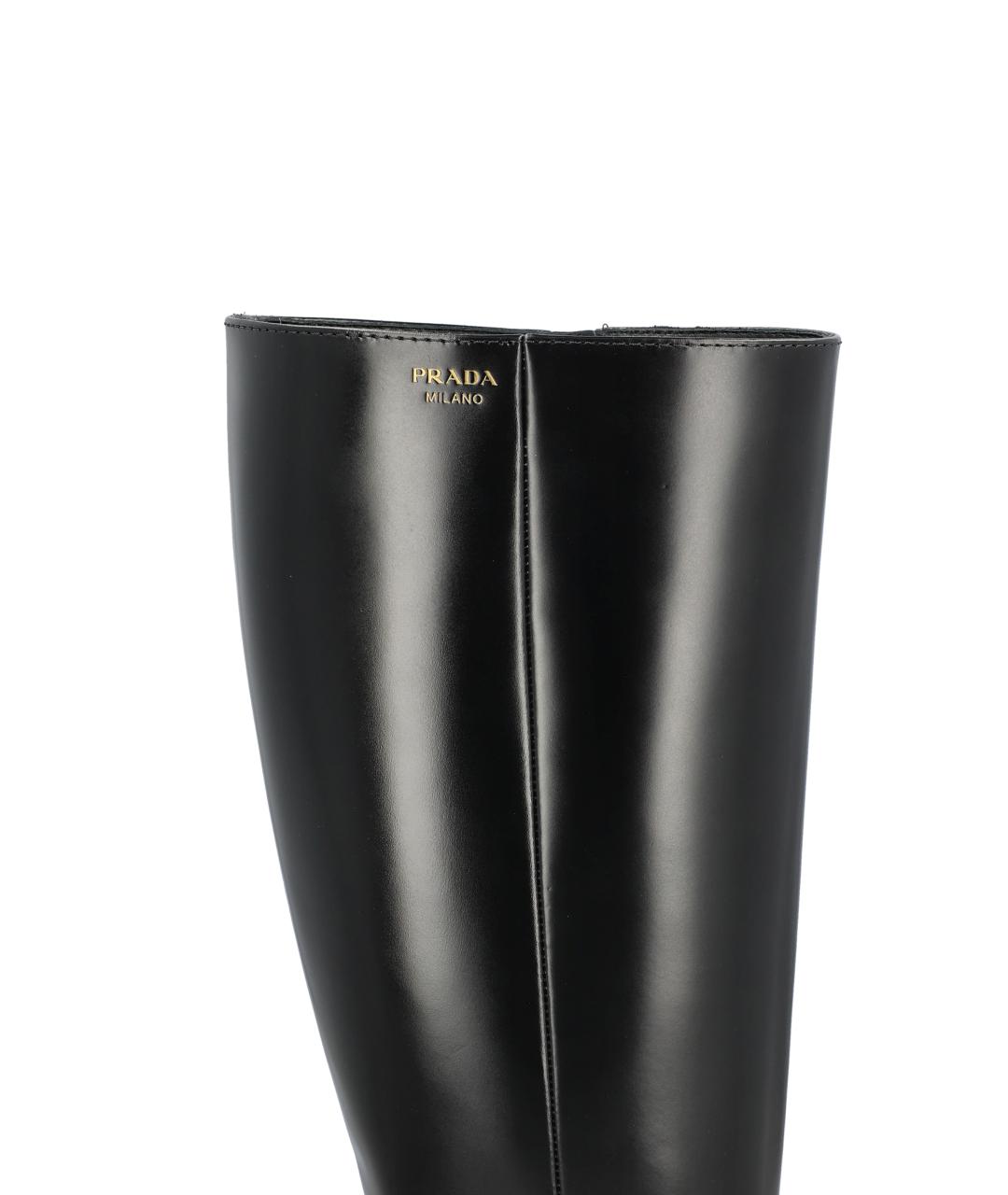 PRADA Черные кожаные сапоги, фото 4