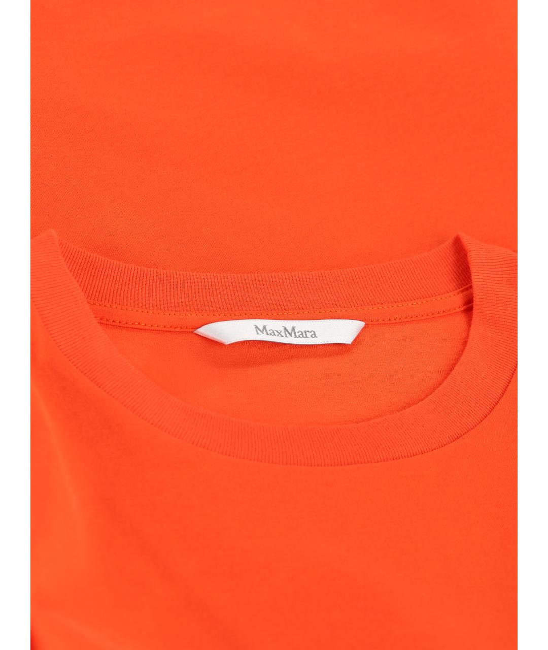 MAX MARA Красная хлопковая футболка, фото 3