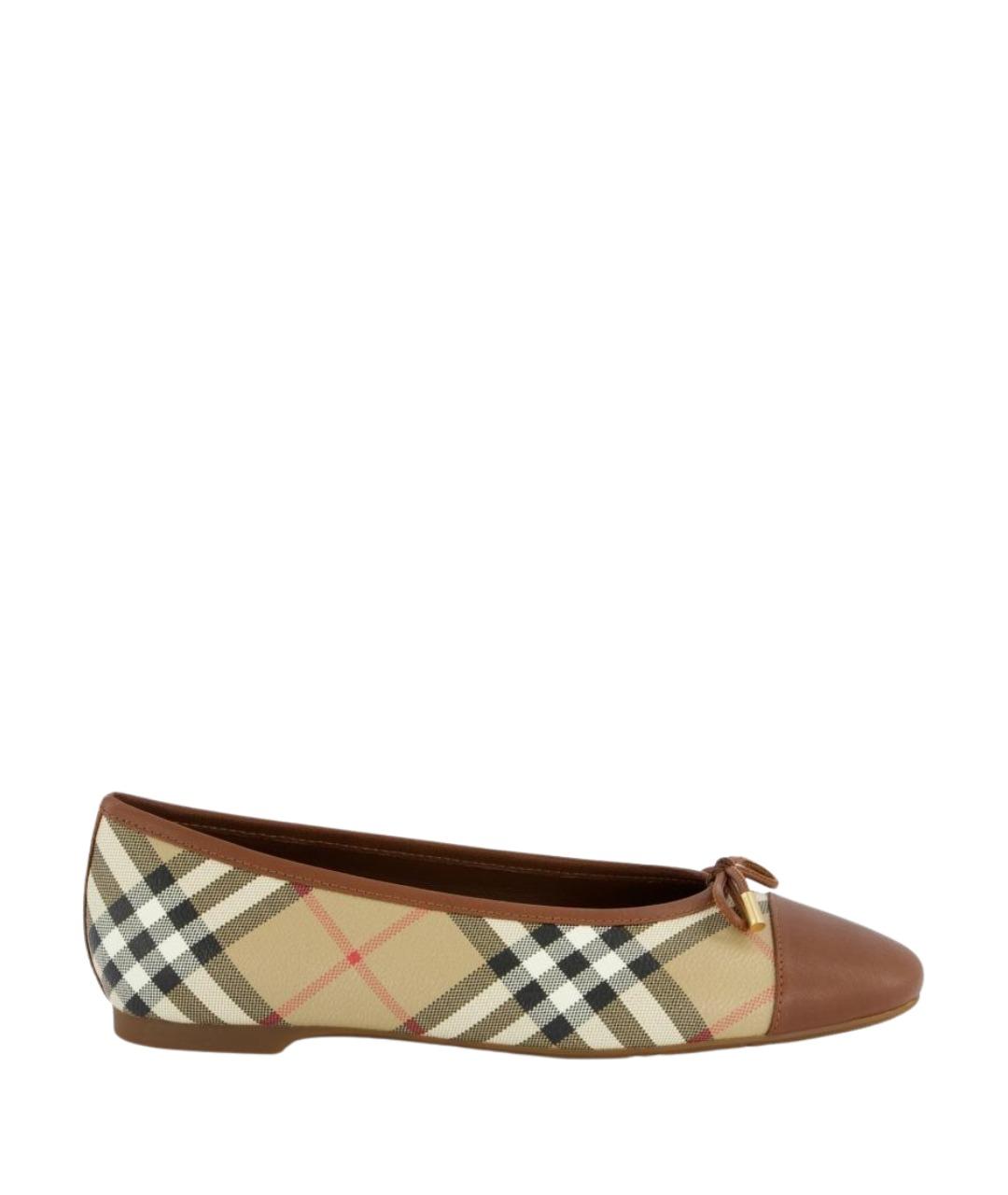 BURBERRY Бежевые текстильные балетки, фото 1