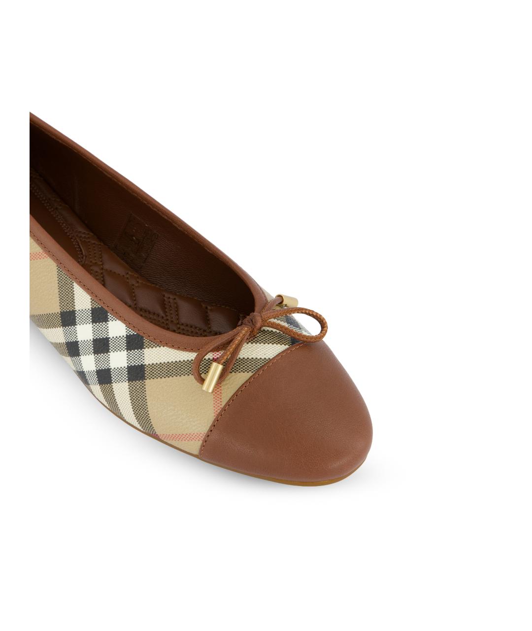 BURBERRY Бежевые текстильные балетки, фото 4