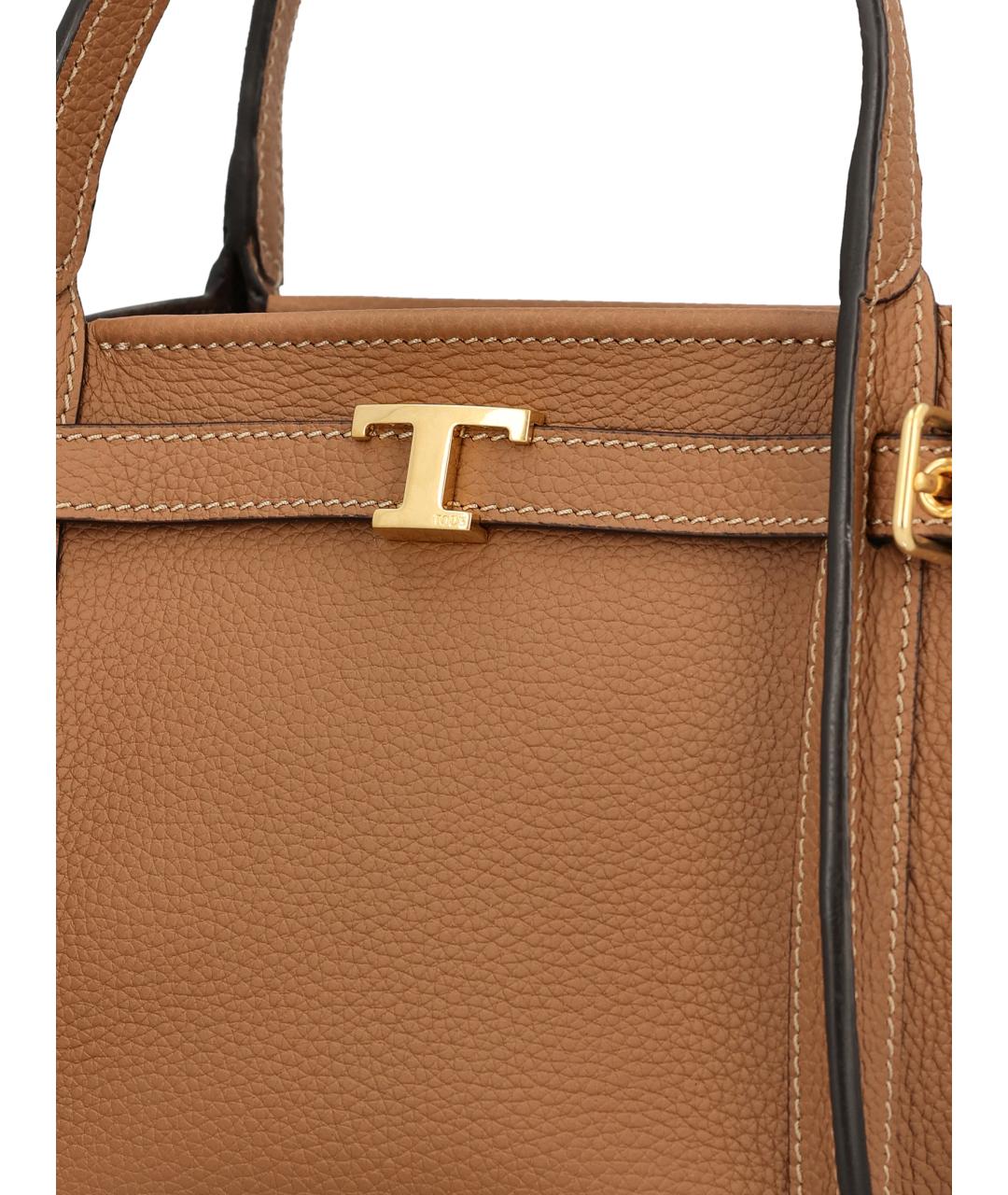 TOD'S Коричневая кожаная сумка тоут, фото 4
