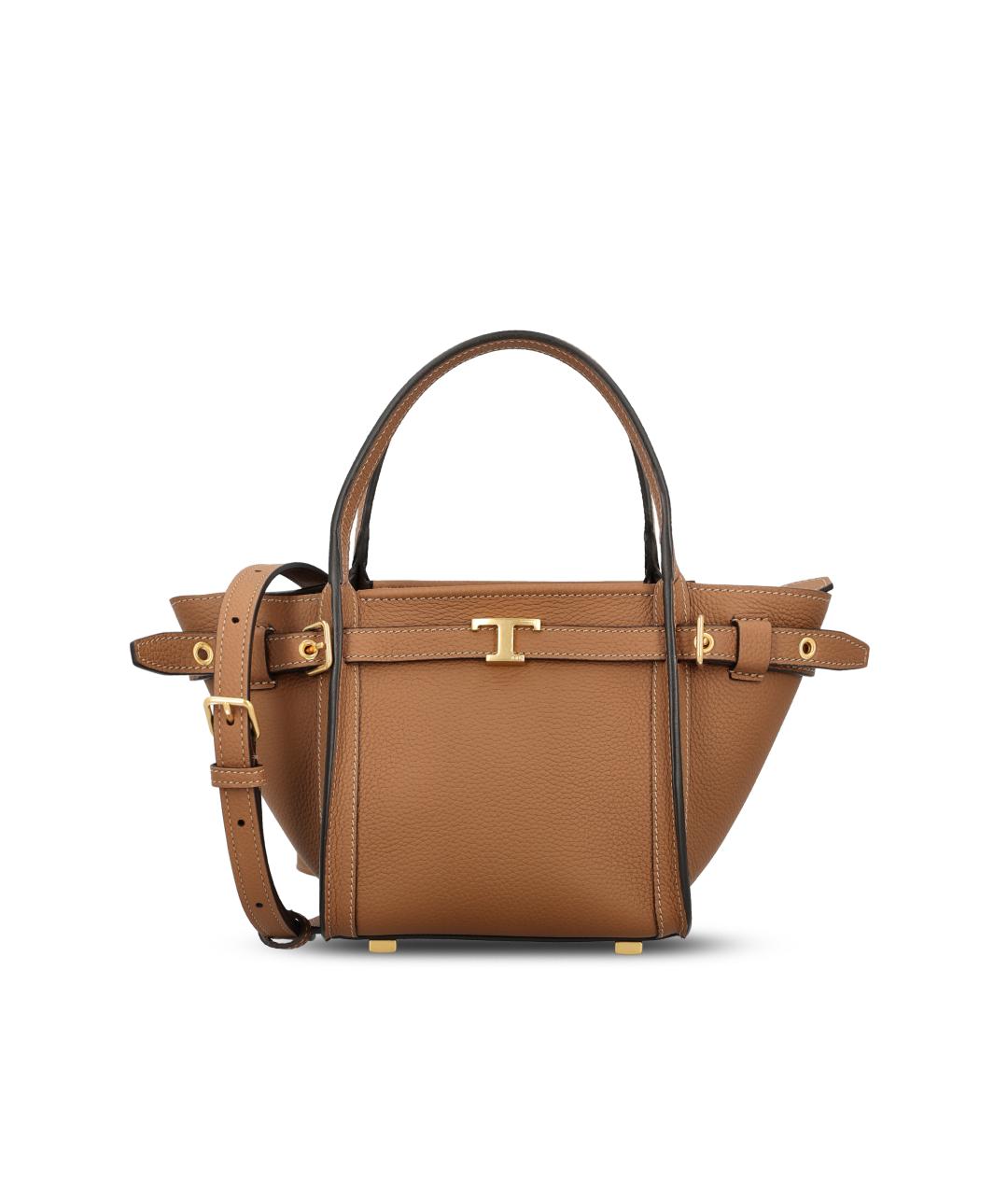 TOD'S Коричневая кожаная сумка тоут, фото 5
