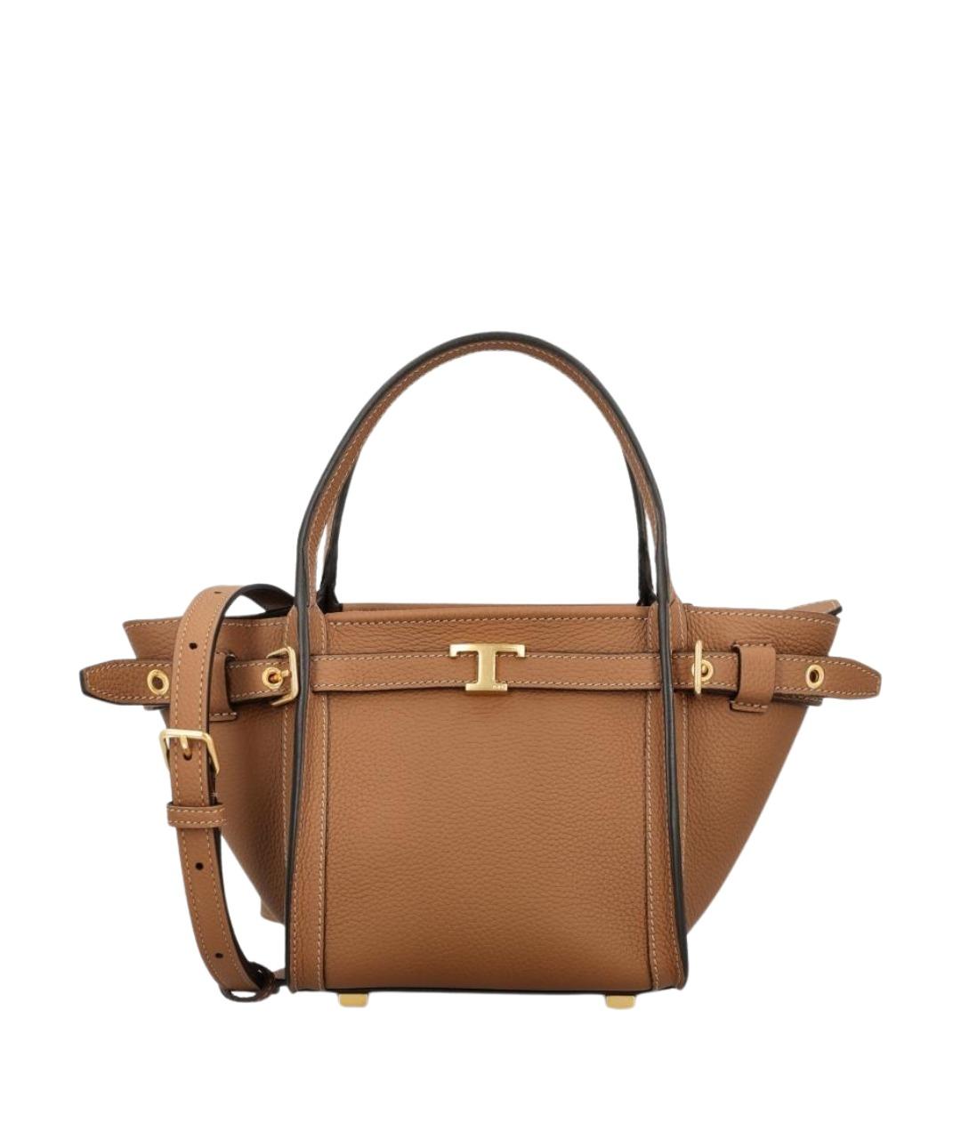 TOD'S Коричневая кожаная сумка тоут, фото 1