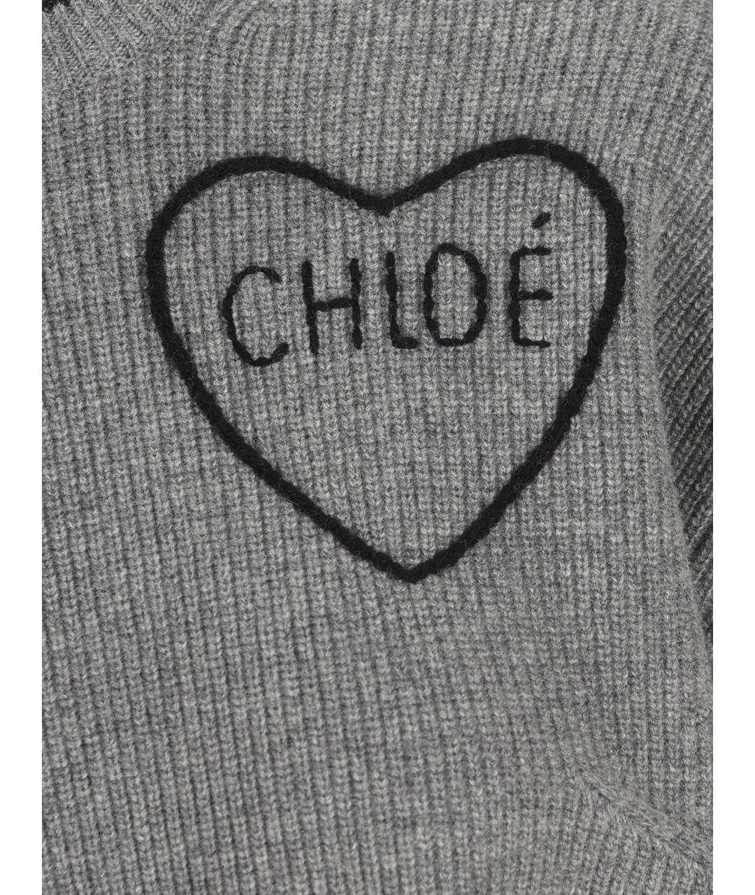 CHLOE Серый кашемировый джемпер / свитер, фото 4
