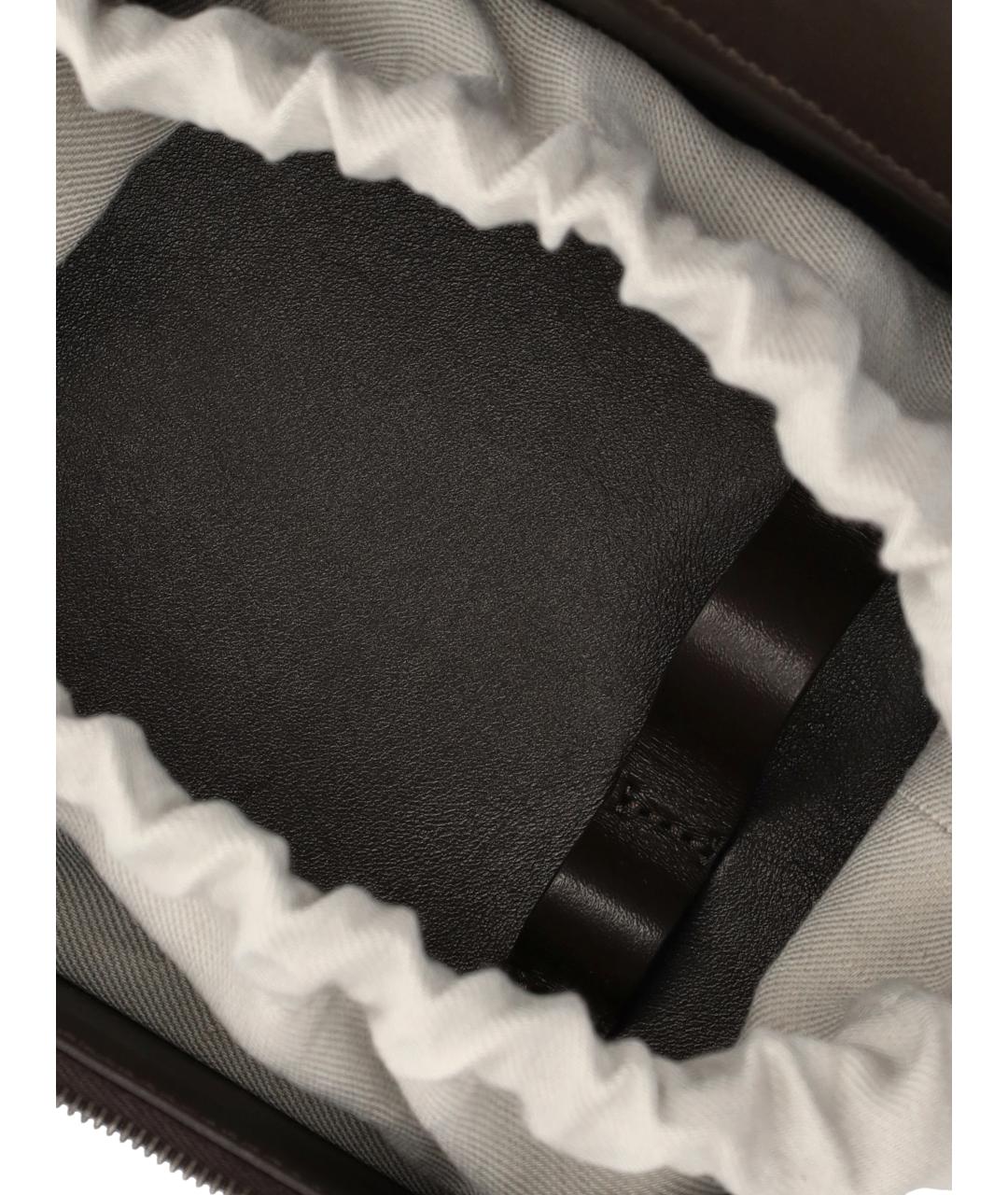 BRUNELLO CUCINELLI Коричневая замшевая косметичка, фото 4