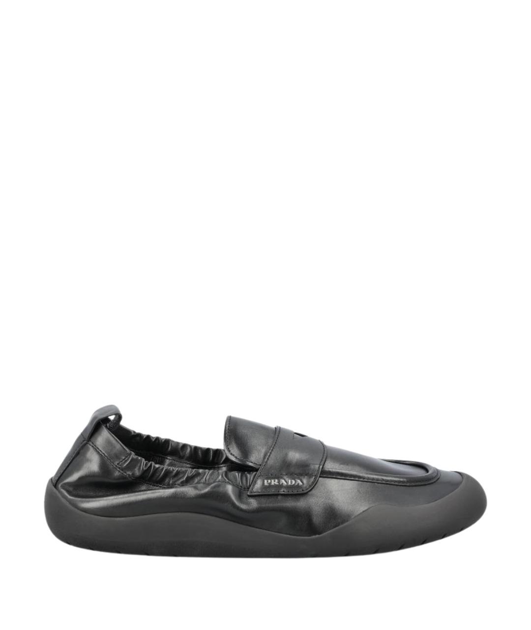 PRADA Черные кожаные лоферы, фото 1