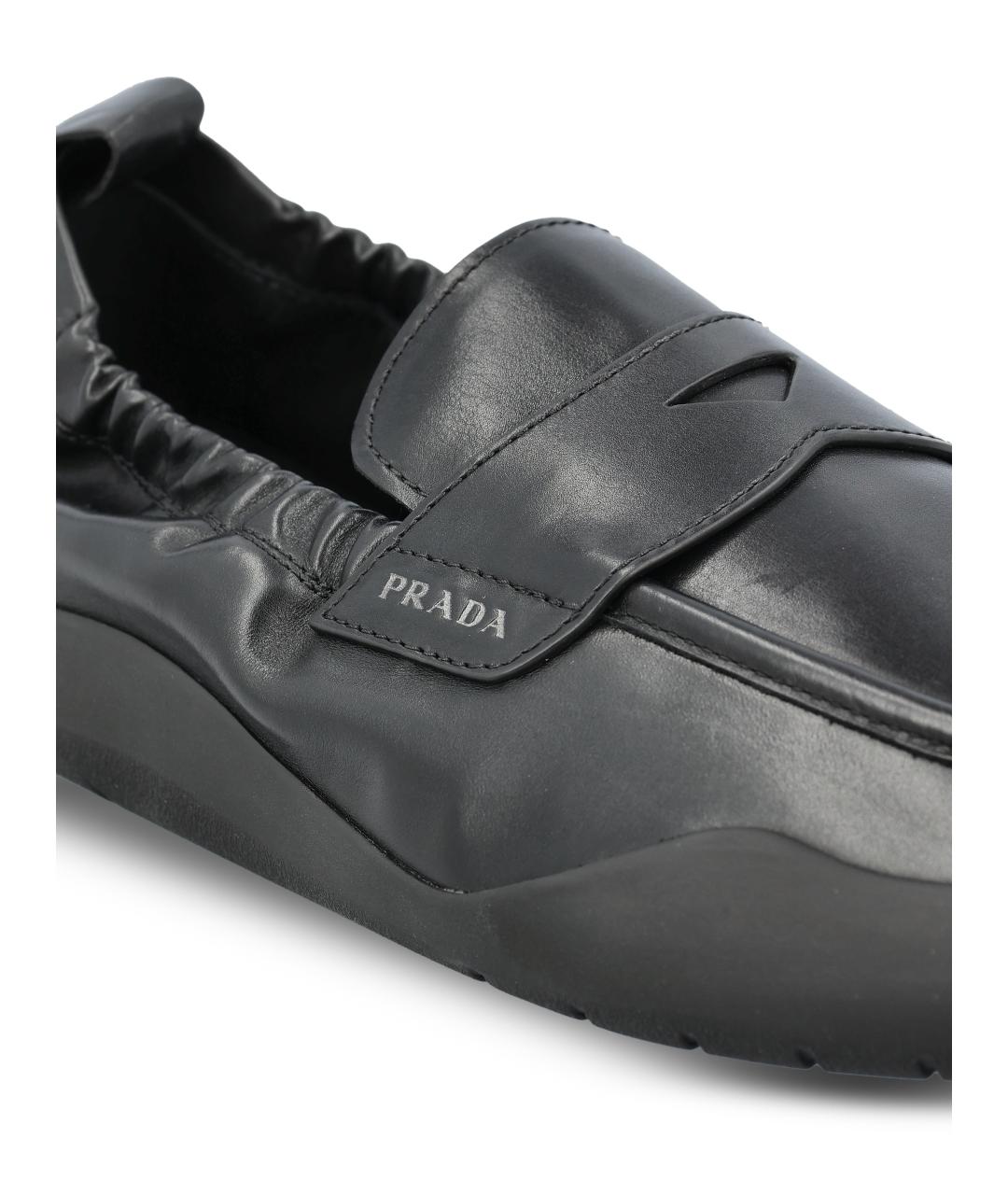 PRADA Черные кожаные лоферы, фото 4