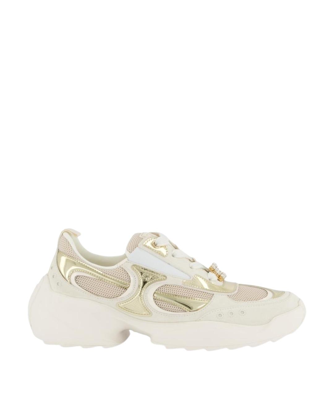 ROGER VIVIER Бежевые текстильные кроссовки, фото 1