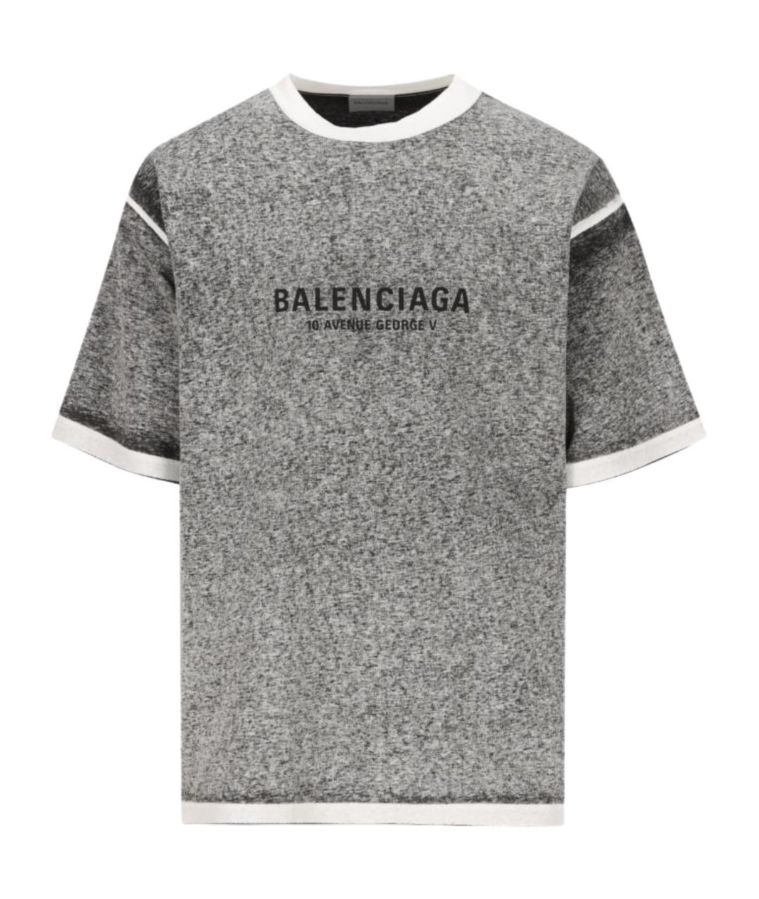 BALENCIAGA Серая хлопковая футболка, фото 1
