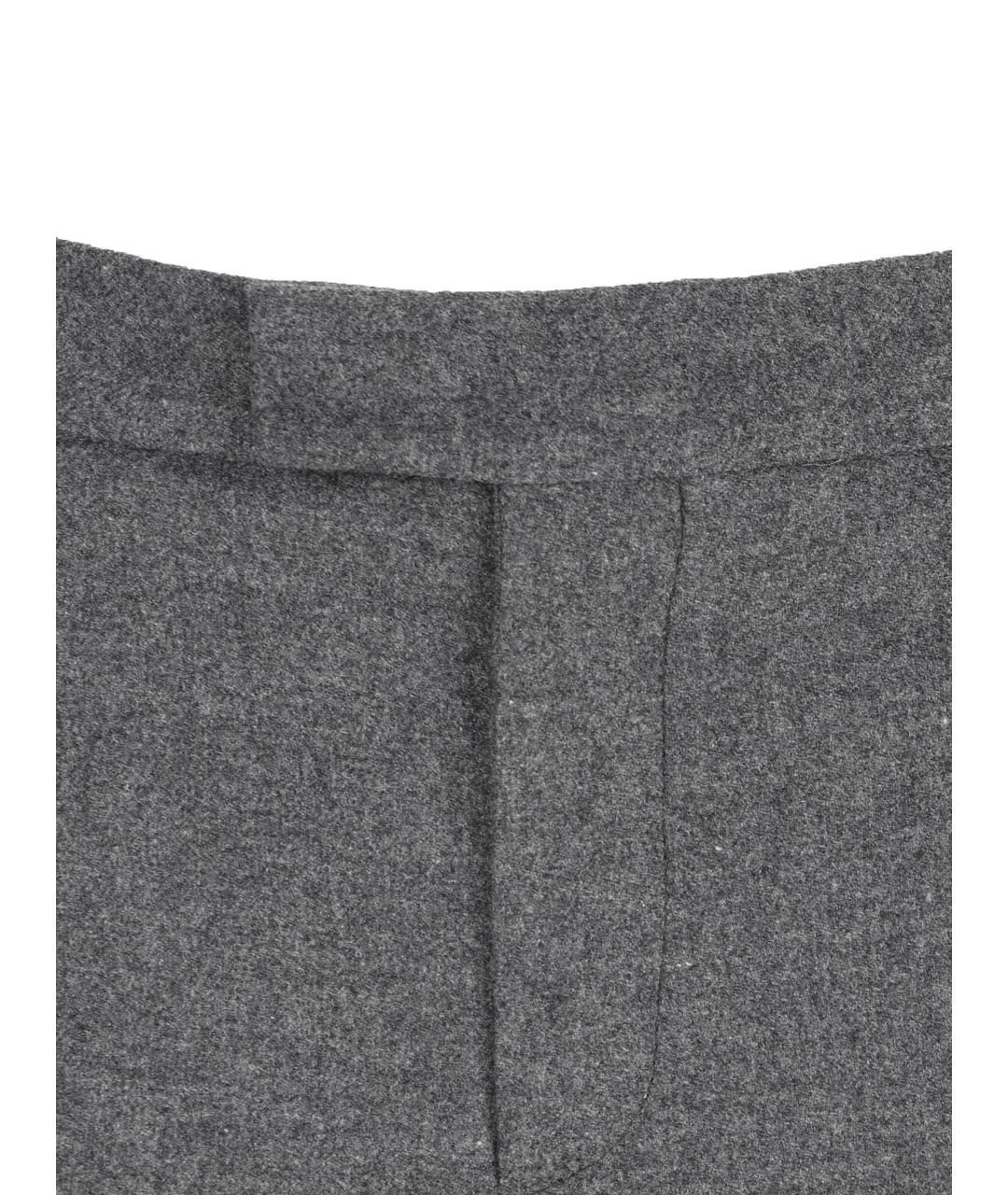 BRUNELLO CUCINELLI Серые шерстяные брюки широкие, фото 3