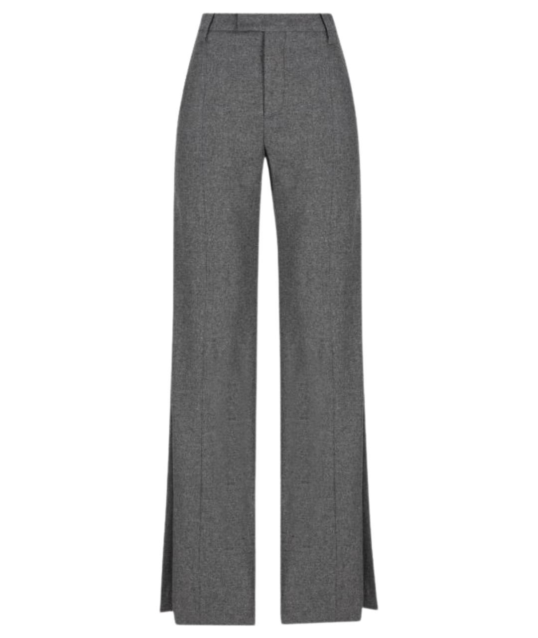 BRUNELLO CUCINELLI Серые шерстяные брюки широкие, фото 1