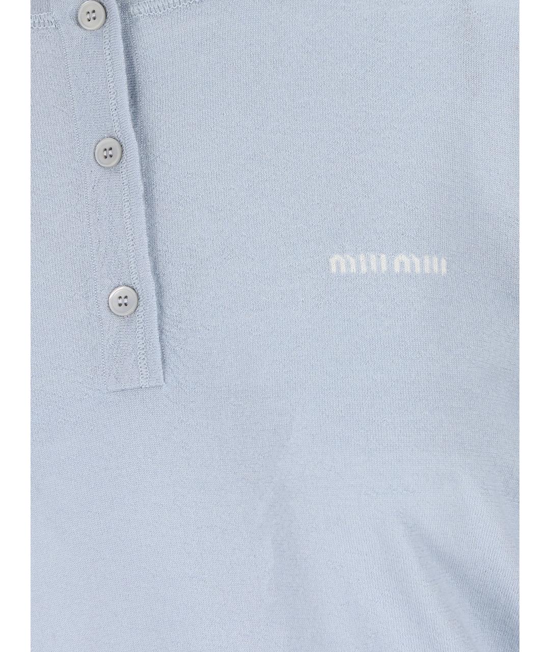 MIU MIU Голубой шерстяной джемпер / свитер, фото 3