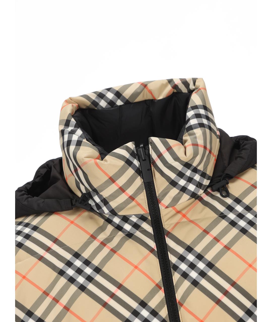 BURBERRY Бежевый полиэстеровый пуховик, фото 3