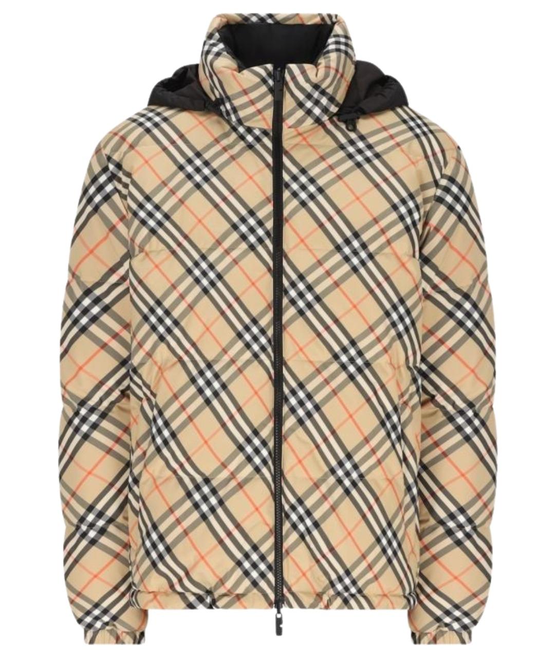 BURBERRY Бежевый полиэстеровый пуховик, фото 1