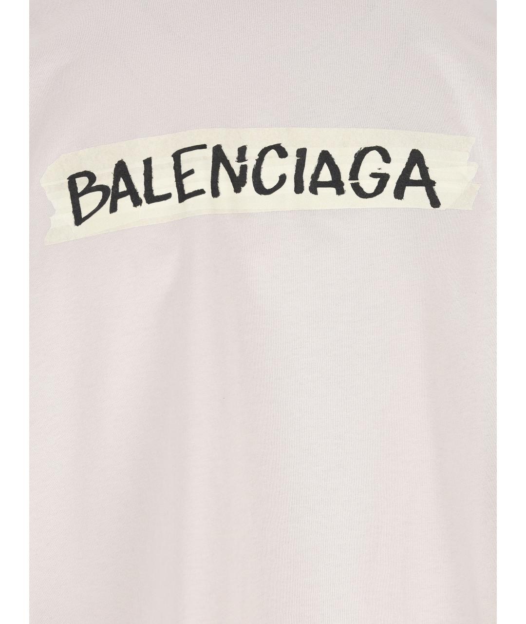 BALENCIAGA Белая хлопковая футболка, фото 3
