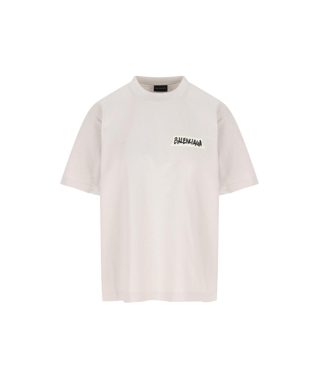 BALENCIAGA Белая хлопковая футболка, фото 5