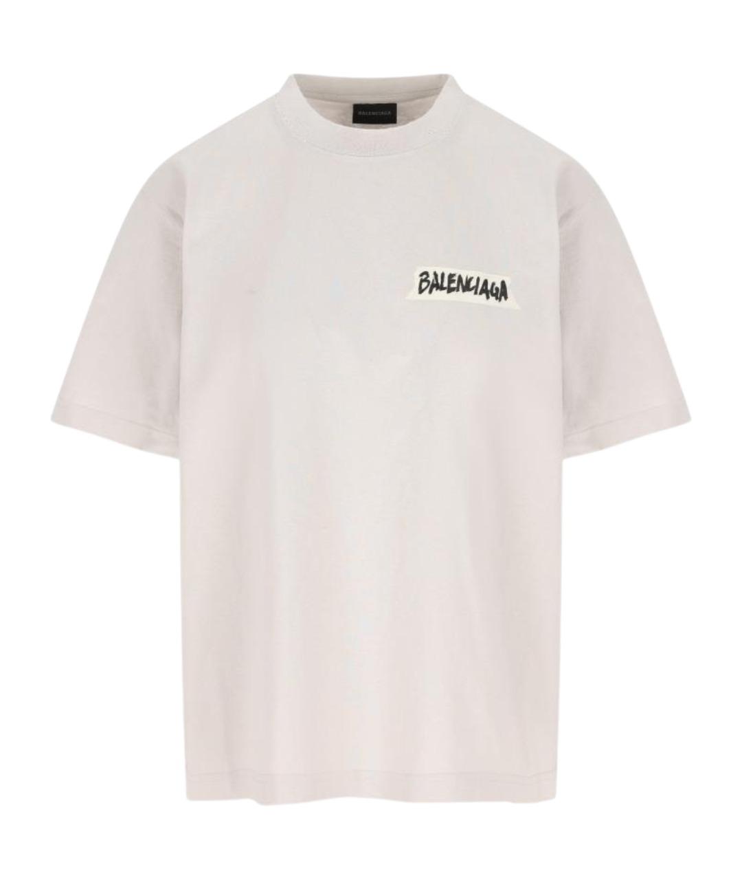 BALENCIAGA Белая хлопковая футболка, фото 1