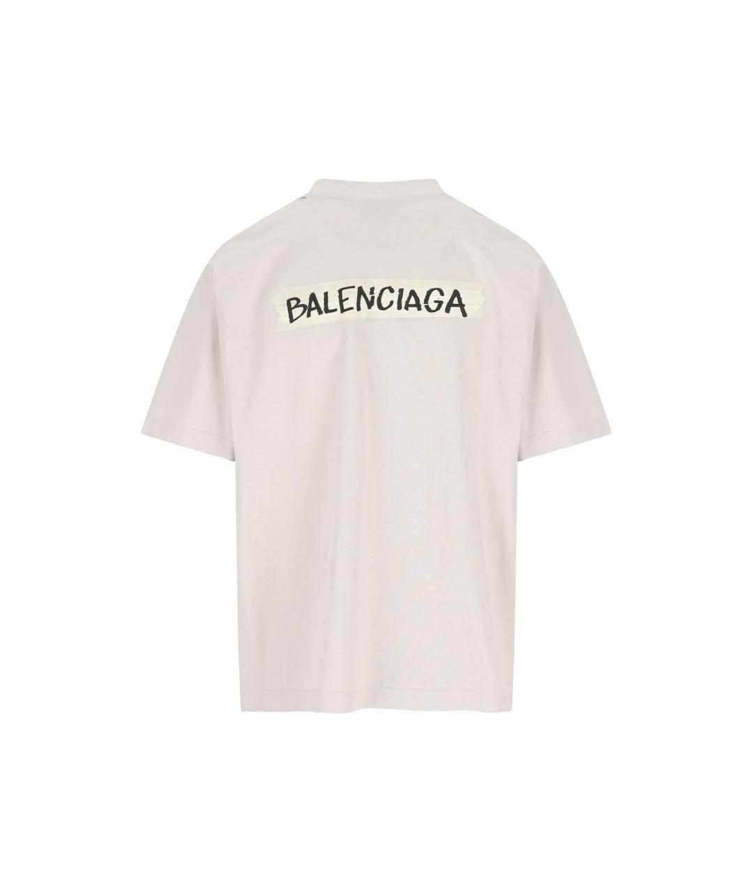 BALENCIAGA Белая хлопковая футболка, фото 2