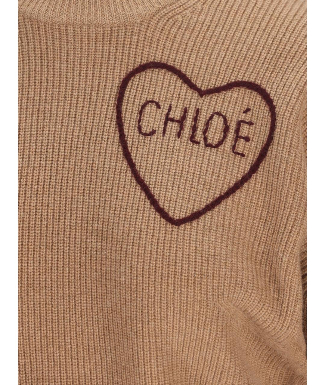 CHLOE Коричневый кашемировый джемпер / свитер, фото 4