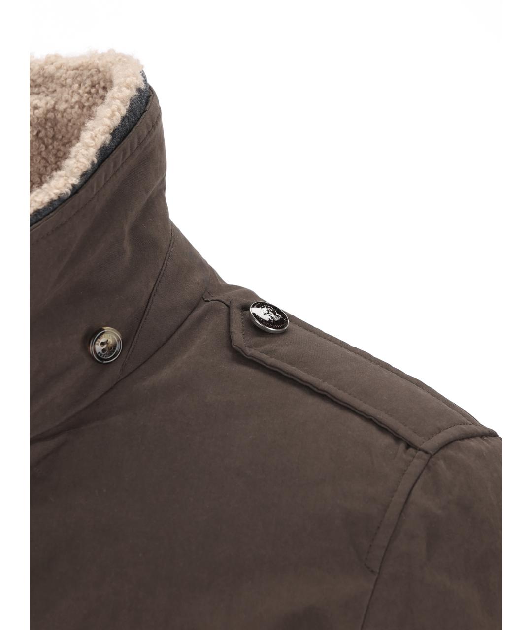 BRUNELLO CUCINELLI Коричневая хлопковая куртка, фото 4